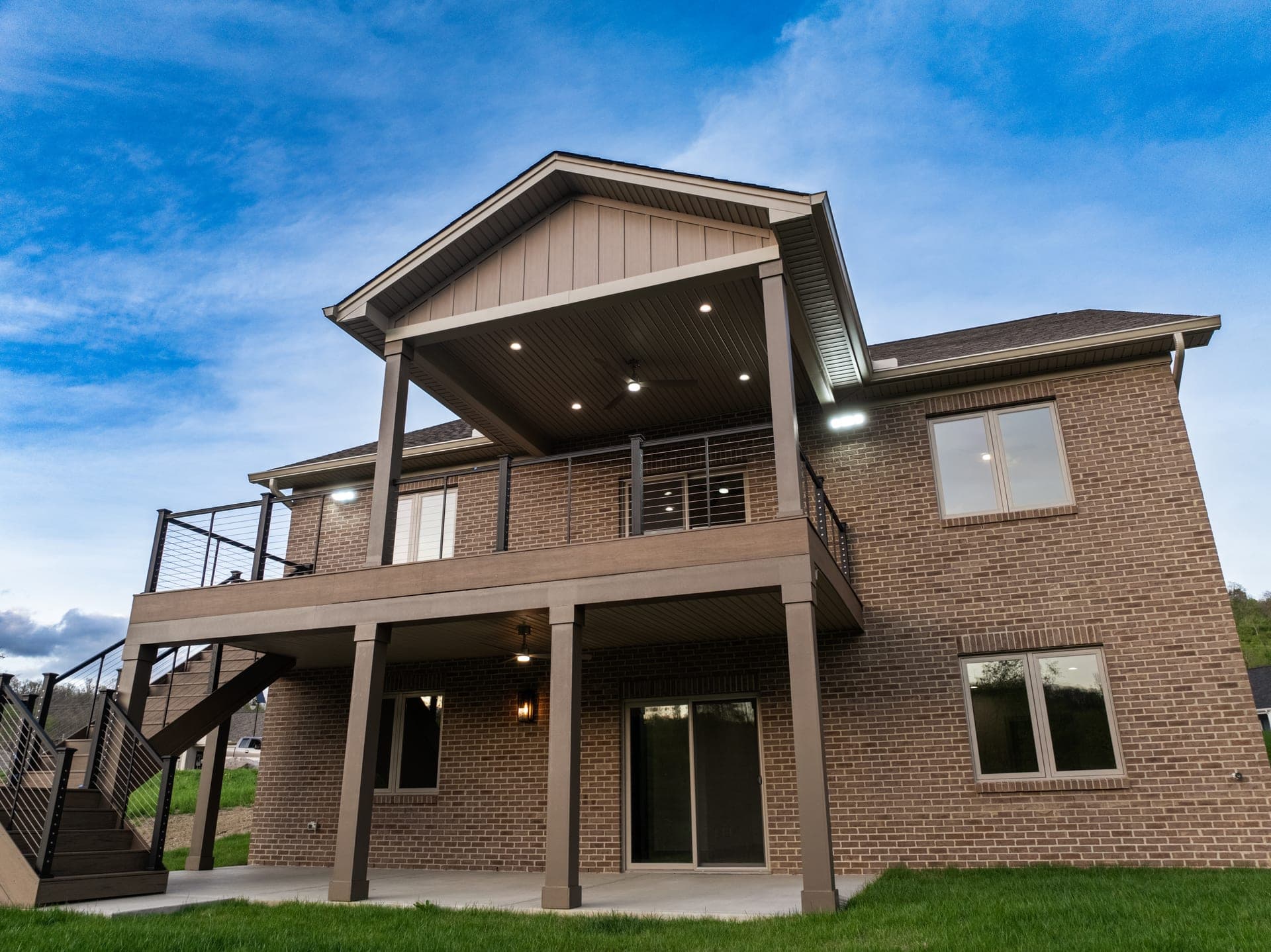 Custom home back exterior and lot by WJ Homes