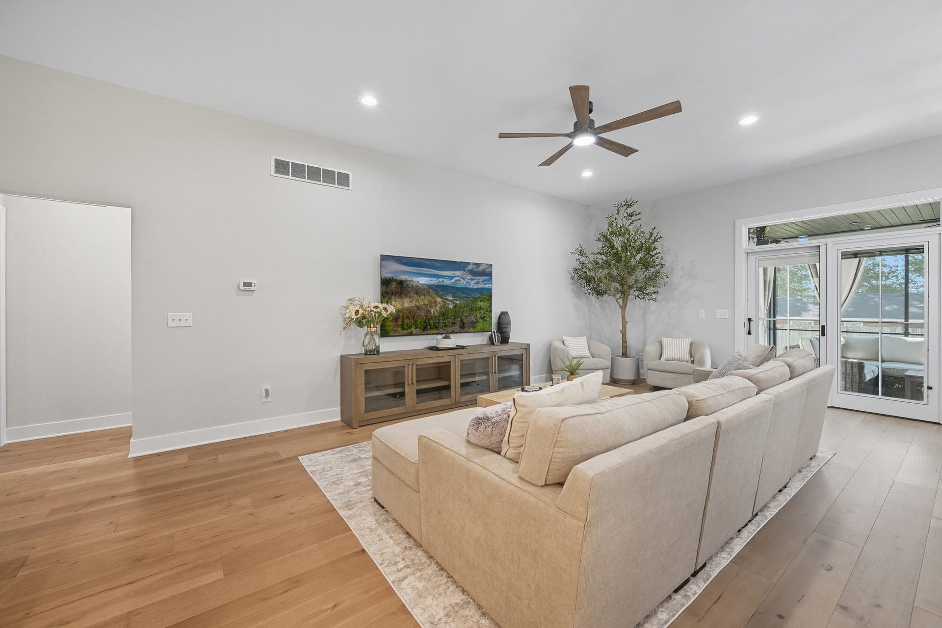 Finished custom living room by WJ Homes